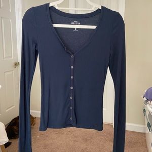 Tight fitting long sleeve button up